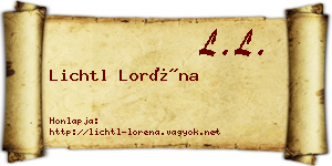 Lichtl Loréna névjegykártya